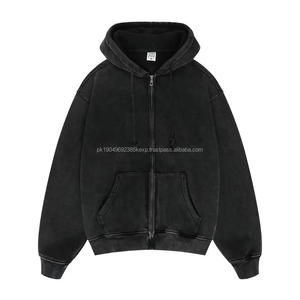 Sudadera con Capucha Personalizada con Logotipo, Gráfico Invernal, Bordado, Felpa Francesa, Estilo Holgado para Hombre, Lavado Ácido, con Cierre - Product Image 6