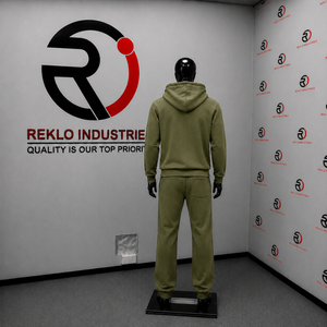 Conjunto de chándal para hombre Olive: Sudadera con cremallera completa y pantalones deportivos de pierna recta, ropa deportiva informal, traje de jogging liso, venta al por mayor, personalizable. - Product Image 4