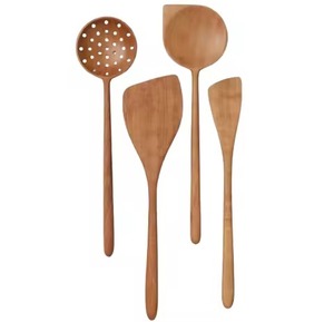 Top Selling 6Pcs Natural Mango Kitchen Tool <b>Set</b> Spaghetti Server <b>Spatula</b> Wooden Utensils for Nonstick Pan & Baking Utensils - Product Image 3