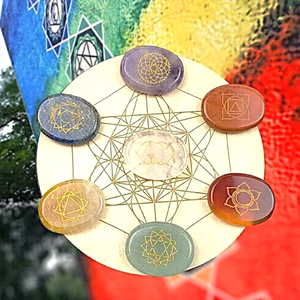 7-Chakra <b>Crystal</b> Round Stones Engraved Healing <b>Set</b> Feng Shui Style Positive Energy <b>Crystal</b> Meditation For Chakra Balance Healing - Product Image 3