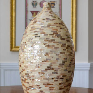 Jardinière en métal avec incrustation de os, faite à la main, de forme ronde, style minimaliste, pour la décoration de la maison, produit de luxe, exportations en gros - Product Image 1