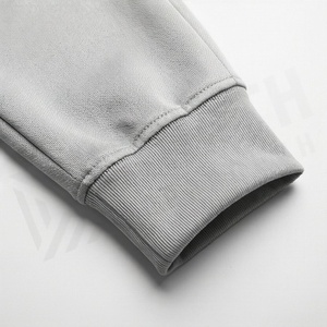 Ensemble de survêtement gris à capuche pour homme, fermeture éclair intégrale, couleur unie, vêtements de sport décontractés avec poches latérales, matière polyester respirante - Product Image 6