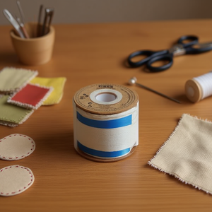 Nastro di cotone Ilan 3 cm x 7 m con motivo a spina di pesce per cucito e artigianato - Product Image 2