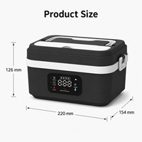 Boîte à lunch électrique rechargeable, chauffe-plat bento avec minuterie préréglée, batterie 8000 mAh, 1 L, plusieurs niveaux de chaleur pour le bureau, le travail et les voyages