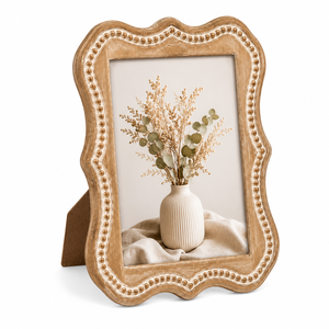 Best Quality Wood Photo <b>Frame</b> with Beaded Scalloped Edge Tabletop <b>Picture</b> <b>Frame</b> for Farmhouse Home Decor Desktop Display On Sale - Product Image 1