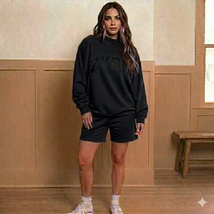 Ensemble court col roulé pour femme, confortable et chaud pour l'hiver, tenue en deux pièces épaisse et thermique, idéale pour les journées froides - Product Image 1