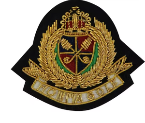 Handmade Luxury Gold Bullion Wire Embroidery Patch – 3D Custom Crest & Royal Crown Badge for High-End Blazers and Apparel - Product Image 1