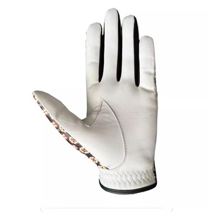 Gants de golf JNM SAFETY pour hommes, respirants, à rayures vertes, pour sports de plein air, paume en cuir Cabretta blanc, pouce en cuir véritable - Product Image 1