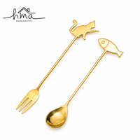 Dekoratives Messing-Schaufel-Löffel-Set mit Goldfinish, Mini-Spatenförmige Schalen mit D-Griff-Design, Langer Griff, Einzigartiges Servierbesteck