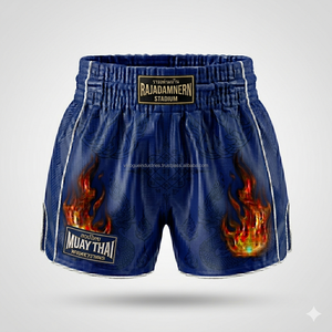 Factory Direct Wholesale Muay Thai Shorts Custom Design Satin Kickboxing <b>Trunks</b> Premium Boxing Training Shorts - Product Image 2
