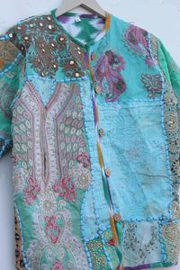 เสื้อแจ็กเก็ตแฟชั่นสไตล์โบฮีเมียนสำหรับผู้หญิงเสื้อแจ็กเก็ตผ้าปะต่อปักลายภาษาอินเดีย - Product Image 6