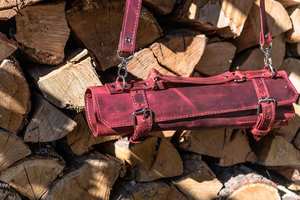 Professional Kitchen <b>Tool</b> Bag Cutlery Knife Case Chef <b>Leather</b> Factory Custom Chef <b>Tool</b> Carry <b>Leather</b> Knife <b>Roll</b> Bag LKR-0286 - Product Image 2