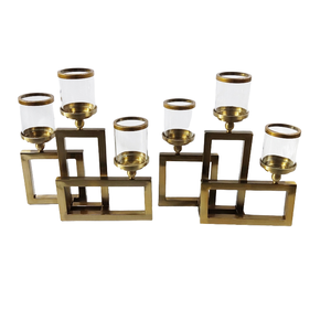 Portavelas de cristal y metal de la más alta calidad que agrega un toque de sofisticación a estilos de decoración modernos y tradicionales. - Product Image 3