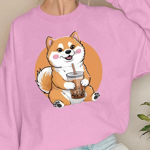 Sudaderas de mujer Shiba inu con bubble tea - Product Image 3
