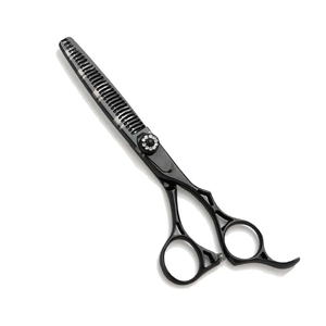 Tijeras de adelgazamiento del cabello recubiertas de Color negro Tijeras de salón de corte de cabello Tijeras de adelgazamiento de peluquero con estilo - Product Image 1