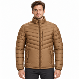 Custom Print Winter Puffer Jacket Mens Lightweight Quilted <b>Coat</b> Stand Collar Zip Pockets <b>Padded</b> Outerwear City Casual Daily Wear - Product Image 5