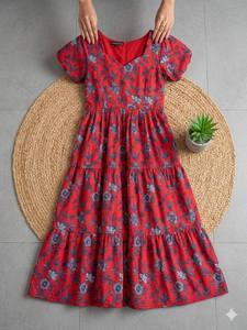Vestido Maxi de Algodón Pretty Cotton, Vestido Maxi Happy Days, Vestido de Algodón Suave y Sencillo, Vestido Maxi Easy Grace, Vestido de Algodón con Corte Ajustado y Elegante - Product Image 1