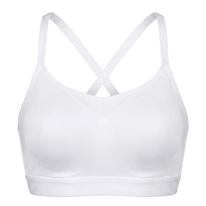 Soutien-gorge de sport uni pour l'entraînement, soutien-gorge de yoga à bretelles croisées au dos, hauts de gym pour femmes, vêtements de fitness - Product Image 1