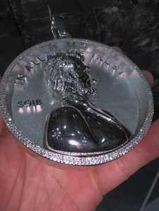 925 <b>Silver</b> Iced Moissanite <b>Charm</b> Pendant Round Portrait Necklace Hip Hop Jewelry for Party - Product Image 3