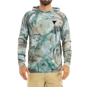 Service OEM, UPF 50, respirant, 100% polyester, impression par sublimation personnalisée, sweats à capuche de pêche, dernier design - Product Image 3