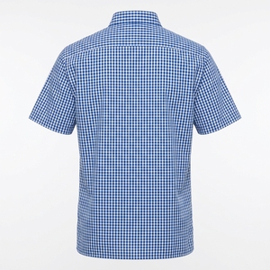 <b>Men's</b> Gingham <b>Check</b> <b>Short</b> <b>Sleeve</b> <b>Shirt</b> Classic Woven <b>Check</b> Casual <b>Shirt</b> OEM ODM Wholesale Factory Custom Logo - Product Image 2