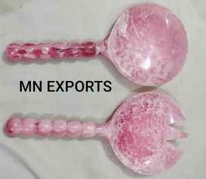 Cucharas de Resina Hechas a Mano, Servidores de Ensalada de la India para Venta al por Mayor, Utensilios de Resina Multicolor de MN EXPORTS - Product Image 1