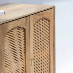 Aparador de Ratán de 3 Puertas Vandana Pebble Solace para Interiores y Exteriores Modernos y Elegantes - Product Image 4