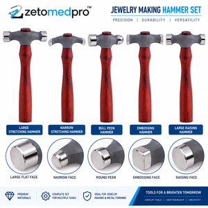 Martillo de estiramiento grande y estrecho para grabado y relieve, 10 pulgadas, marrón plateado, ZetomedPro - Product Image 6