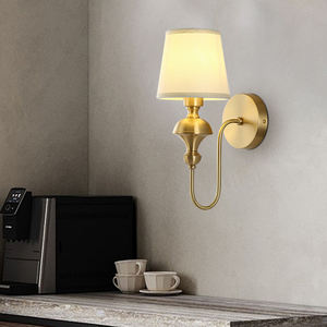 Lampe murale de décoration intérieure de luxe, en métal, avec abat-jour en tissu, télécommande, pour éclairage de chevet, couloir, maison, hôtel - Product Image 4