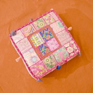 Cojines de suelo bohemios Funda de cojín decorativa Sari Patchwork Cojín - Product Image 5