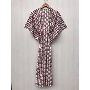 Kaftan floral violet pour femme, robe longue décontractée à manches courtes, style indien, paréo de plage naturel, tenue de nuit, cache-maillot de bain - Product Image 1