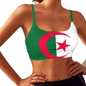 Sujetador Deportivo para Mujer con Estampado de Bandera Nacional por Transferencia Térmica, Satinado, Ecológico, de Secado Rápido, Diseño Personalizado, Combinación de Colores Frontales - Product Image 3