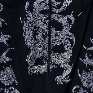 Nueva Sudadera con Capucha Personalizada para Hombre con Cristales Brillantes y Pedrería, Diseño de Calavera Razer Impex, 100% Algodón Ecológico - Product Image 4