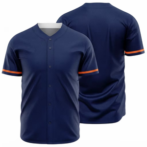 Classical Trends Baseball Jersey Men Black Gold Trim Short Sleeve Button Front Custom <b>Name</b> Number Team Apparel - Product Image 2