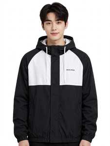 เสื้อแจ็คเก็ตกันลมแบบมีฮู้ดลายการ์ตูนสำหรับทุกเพศทุกวัย แขนเสื้อแบบแร็กแลน ดีไซน์ซิป ผ้าวอร์สเตดระบายอากาศได้ดี น้ำหนักเบา - Product Image 3