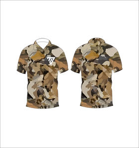 Camiseta polo de camuflaje marrón para hombre, camiseta de golf informal de manga corta, táctica, de secado rápido - Product Image 6