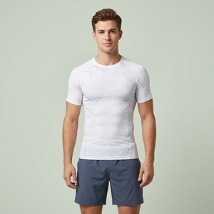 OEM Custom <b>Mens</b> Half Sleeve Compression Fitness Shirt <b>Stretch</b> Athletic Gym Workout Performance Apparel - Product Image 1