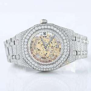 Relojes de Lujo Personalizados con Diamantes de Imitación VVS Moissanite, Reloj de Cuarzo de Primera Calidad para Hombre - Product Image 1