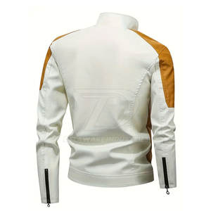 Chaqueta de cuero clásica para hombre, de color personalizado, con diseño ajustado y costuras duraderas, chaqueta de invierno para hombre - Product Image 3