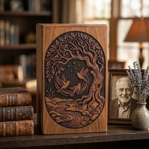 Tree Life Eco-Friendly Wooden Cremation Urn <b>for</b> Human Pet Baby <b>Ashes</b> Engraved Indian Rosewood Memorial <b>Box</b> Creation India Craft - Product Image 3