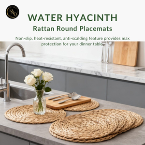 Set de table rond en rotin naturel, design bohème, fait main, écologique, antidérapant, pour table à manger - Product Image 2