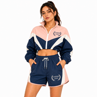 Ensemble veste légère à capuche et pantalon coupe large pour homme, coupe-vent, pliable, idéal printemps, avec logo personnalisé, tenue décontractée pour l'extérieur