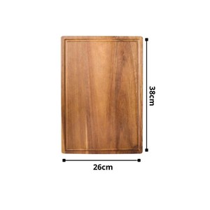 Planche à découper rectangulaire en bois d'acacia écologique 23 cm x 33 cm, antidérapante, lavable au lave-vaisselle, emballage individuel - Product Image 2