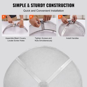 36 \ "Heavy-Duty thép lửa Pit Spark màn hình dễ dàng-mở ngoài trời <span class=keywords><strong>firepit</strong></span> nắp với Vòng xử lý sân sau Patio lửa hố Top Bìa - Product Image 5