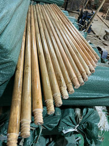 Escoba de madera de eucalipto barnizada americana Premium de 120 cm con cabeza de plástico lista para entregar escobas y recogedores portátiles - Product Image 2