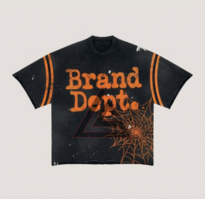 Conjunto de camiseta oversize con hombros caídos y pantalones cortos a juego, estilo urbano para hombre, diseño OEM, ropa transpirable, más vendido. - Product Image 2