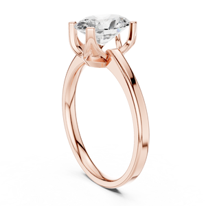 Anillo de Lujo con Moissanita de Corte Redondo para Mujer, con Piedras Laterales Marquise y Pavé, Acabado en Oro Rosa sobre Plata 925 - Product Image 3