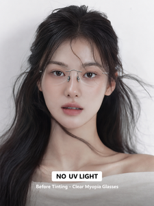 Photosensitive color-changing nearsighted <b>sunglasses</b> for women, adjustable to different degrees, ultra-lightweight, frameless - Product Image 6