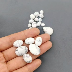 Pierre précieuse cabochon en howlite naturelle en gros, ovale/ronde/en forme de goutte, pour la fabrication de bijoux DIY - Product Image 5