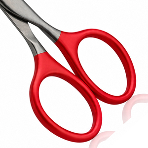 Ciseaux à cuticules incurvés avec logo personnalisé, rouge et noir, en acier inoxydable, pointe affûtée, légers, de précision, pour couper les poils du nez - Product Image 4